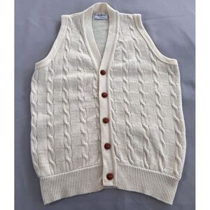 Vintage Heritage Men's‎ Vest Beige Made USA Y2K Sz Medium Cable Knit